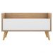 Mesa de Cabeceira 80 cm c/ Pés Retrô Multimóveis Rustic/Branco/Natural