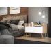 Mesa de Cabeceira 80 cm c/ Pés Retrô Multimóveis Rustic/Branco/Natural