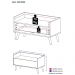 Mesa de Cabeceira 80 cm c/ Pés Retrô Multimóveis Rustic/Branco/Preto