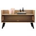 Mesa de Cabeceira 80 cm c/ Pés Retrô Multimóveis Rustic/Branco/Preto