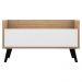 Mesa de Cabeceira 80 cm c/ Pés Retrô Multimóveis Rustic/Branco/Preto