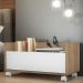Mesa de Cabeceira 80 cm c/ Rodízios Multimóveis Rustic/Branco