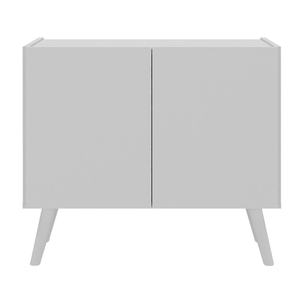 Mesa de Cabeceira Retrô 2 Portas Multimóveis MP4133 Branca