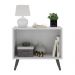 Mesa de Cabeceira Retrô 2 Portas Multimóveis MP4133 Branca/Preta
