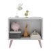 Mesa de Cabeceira Retrô 2 Portas Multimóveis MP4133 Branca/Rosa