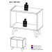 Mesa de Cabeceira Retrô 2 Portas Multimóveis MP4133 Preta/Rosa