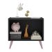 Mesa de Cabeceira Retrô 2 Portas Multimóveis MP4133 Preta/Rosa
