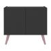 Mesa de Cabeceira Retrô 2 Portas Multimóveis MP4133 Preta/Rosa