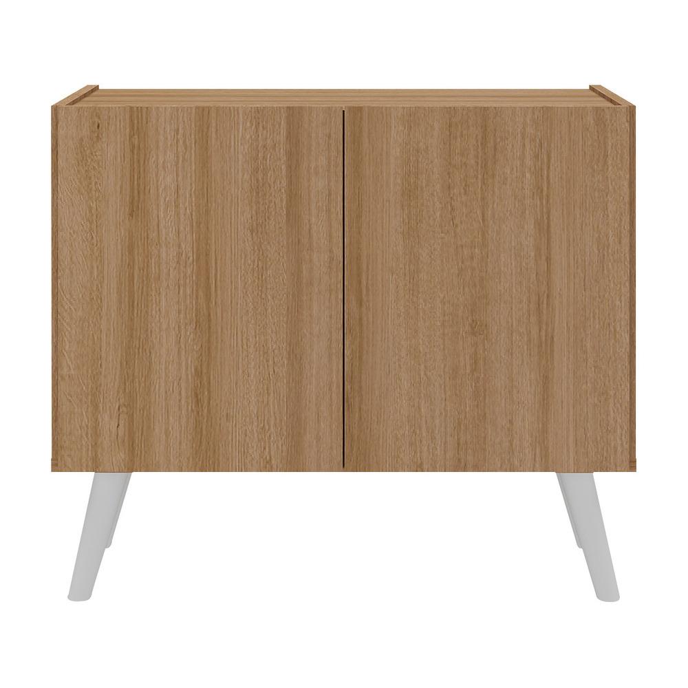 Mesa de Cabeceira Retrô 2 Portas Multimóveis MP4133 Rustic/Branca