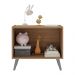 Mesa de Cabeceira Retrô 2 Portas Multimóveis MP4133 Rustic/Cinza