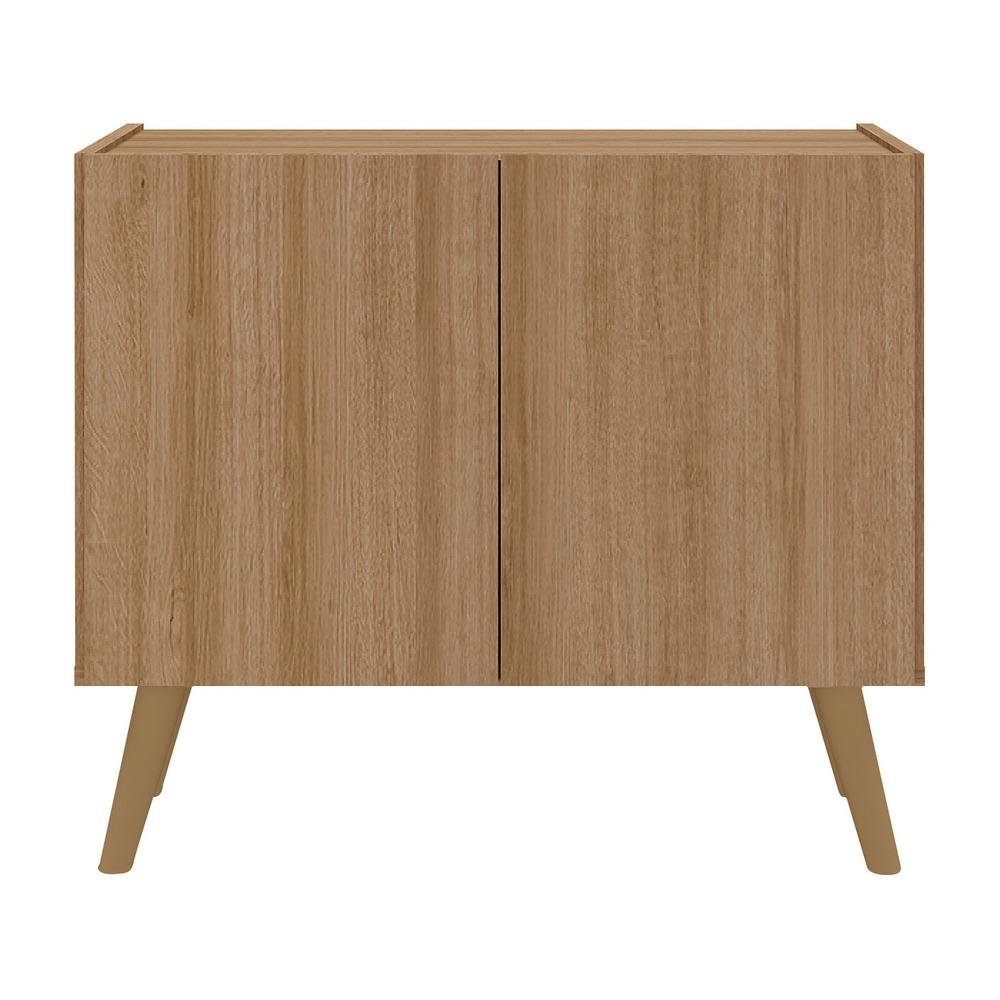 Mesa de Cabeceira Retrô 2 Portas Multimóveis MP4133 Rustic/Natural