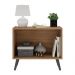 Mesa de Cabeceira Retrô 2 Portas Multimóveis MP4133 Rustic/Preta