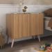 Mesa de Cabeceira Retrô 2 Portas Multimóveis MP4133 Rustic/Rosa