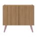 Mesa de Cabeceira Retrô 2 Portas Multimóveis MP4133 Rustic/Rosa