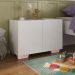 Mesa de Cabeceira com Pés 2 Portas Multimóveis MP4134 Branca/Rosa
