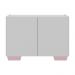 Mesa de Cabeceira com Pés 2 Portas Multimóveis MP4134 Branca/Rosa