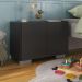 Mesa de Cabeceira com Pés 2 Portas Multimóveis MP4134 Preta/Cinza