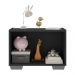 Mesa de Cabeceira com Pés 2 Portas Multimóveis MP4134 Preta/Cinza