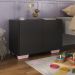 Mesa de Cabeceira com Pés 2 Portas Multimóveis MP4134 Preta/Rosa