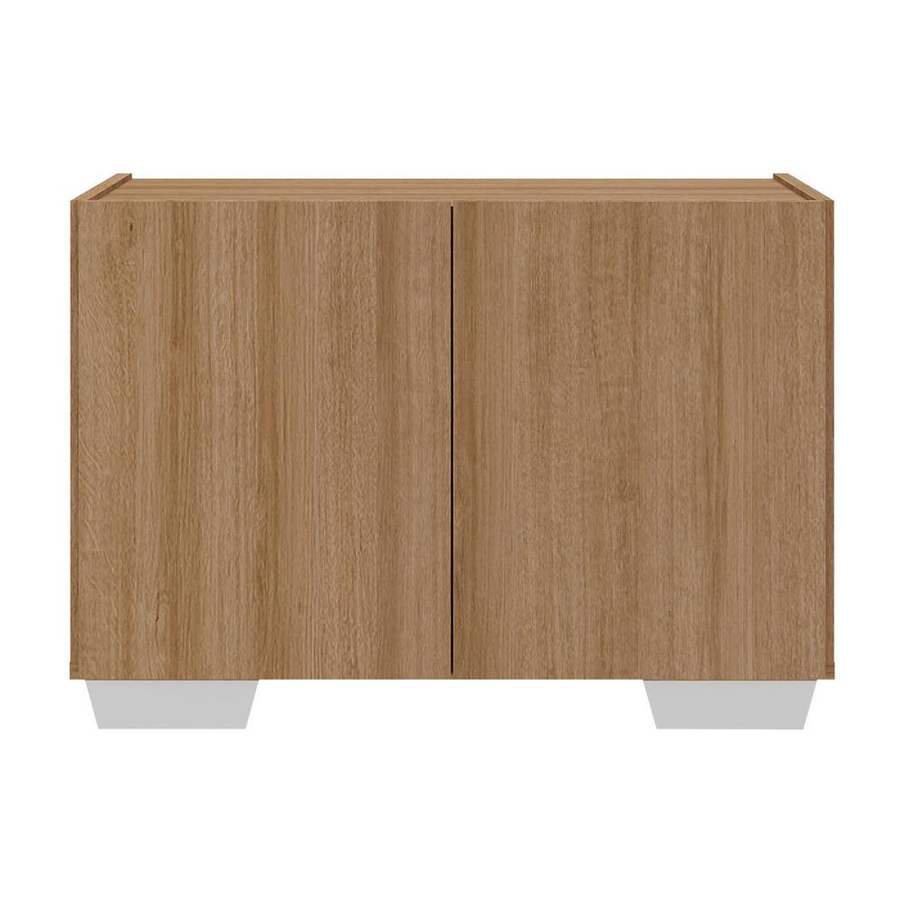 Mesa de Cabeceira com Pés 2 Portas Multimóveis MP4134 Rustic/Branca
