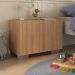 Mesa de Cabeceira com Pés 2 Portas Multimóveis MP4134 Rustic/Cinza