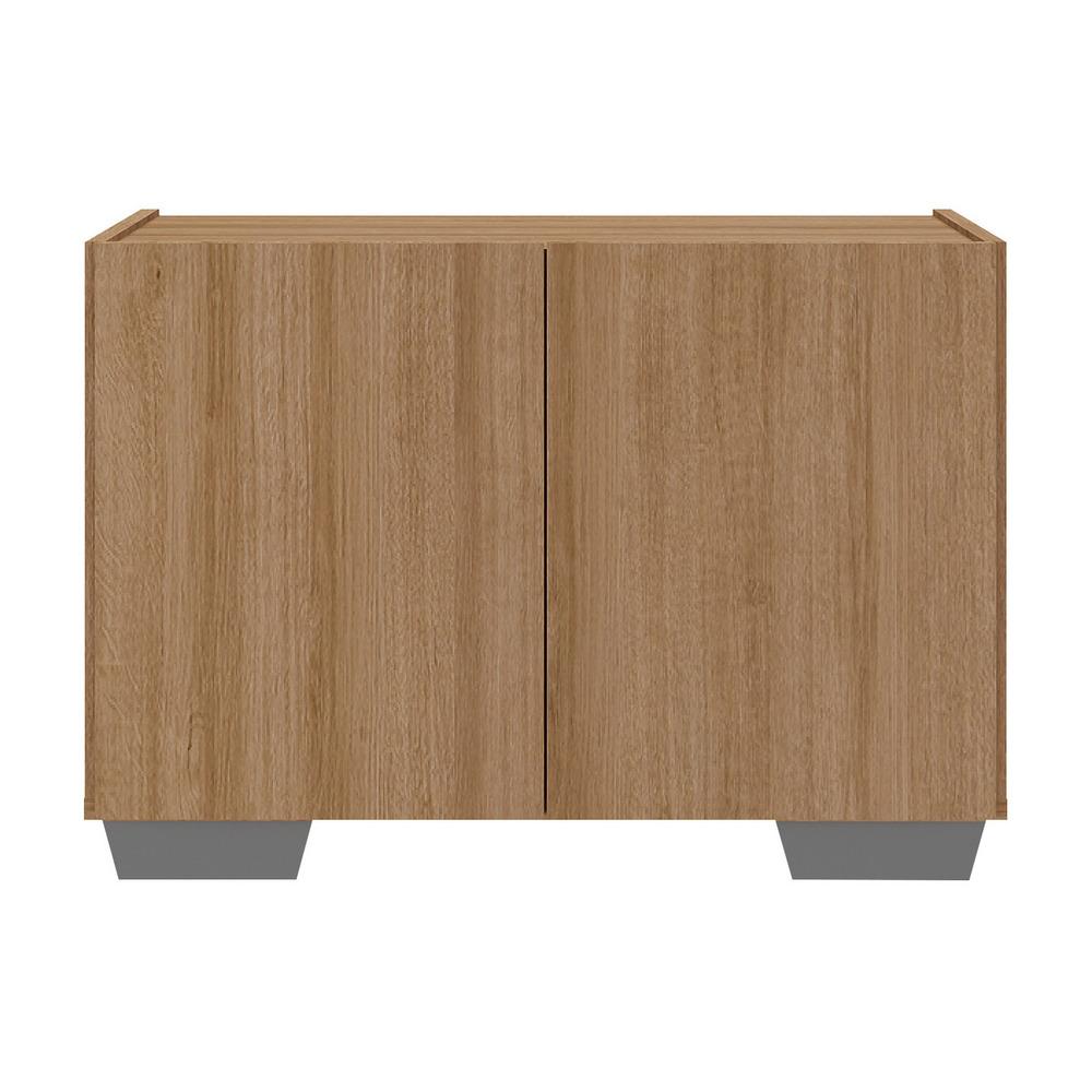 Mesa de Cabeceira com Pés 2 Portas Multimóveis MP4134 Rustic/Cinza