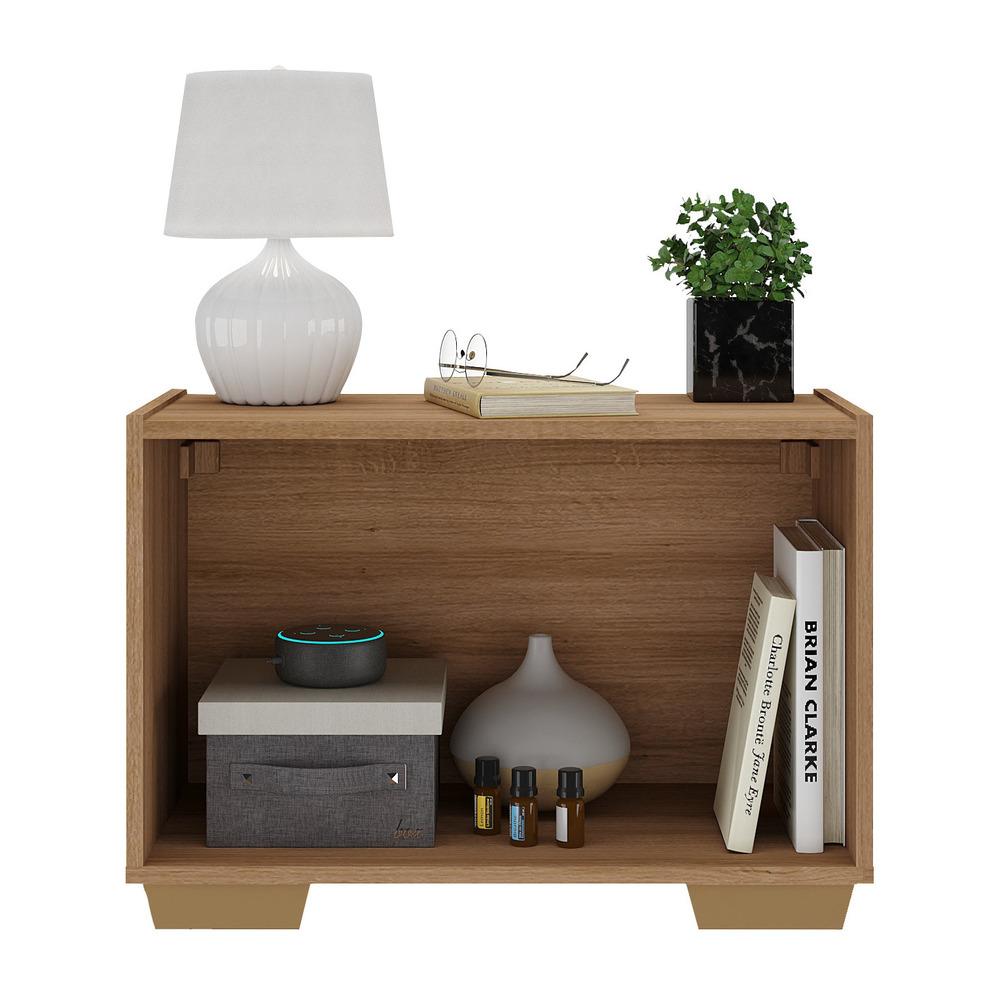 Mesa de Cabeceira com Pés 2 Portas Multimóveis MP4134 Rustic/Natural