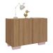 Mesa de Cabeceira com Pés 2 Portas Multimóveis MP4134 Rustic/Rosa