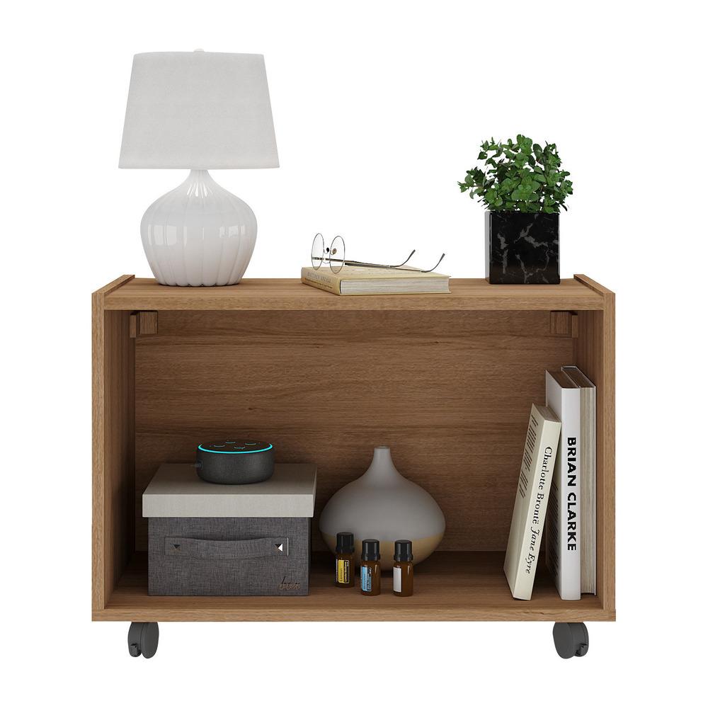 Mesa de Cabeceira com Rodízios 2 Portas Multimóveis MP4131 Rustic