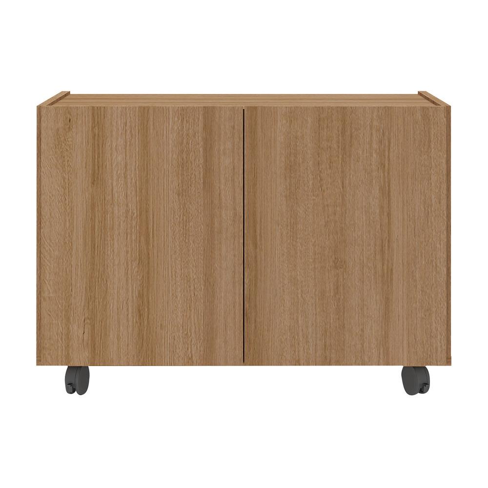 Mesa de Cabeceira com Rodízios 2 Portas Multimóveis MP4131 Rustic
