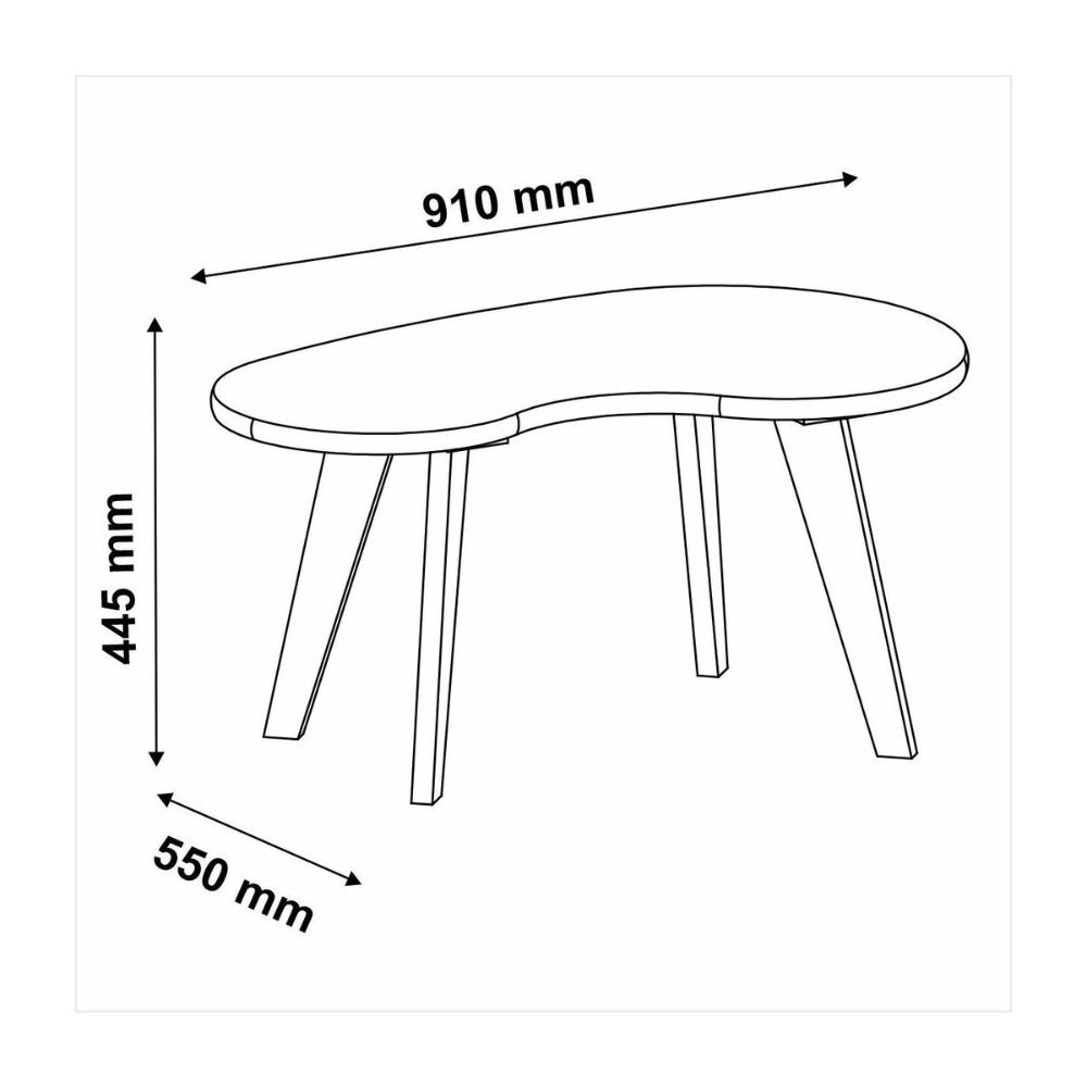 Mesa de Centro 91cm com Pés Retrô Multimóveis CR45312 Menta