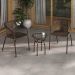 Mesa de Centro Jardim/Área de Lazer 50cm Vidro e Aço com Junco Sintético Multimóveis CR8004 Café Mesclado