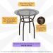 Mesa de Centro Jardim/Área de Lazer 50cm Vidro e Aço com Junco Sintético Multimóveis CR8004 Café Mesclado