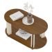 Mesa de Centro Oval 91cm com Rodízios Multimóveis CR45310 Cedro/Off White