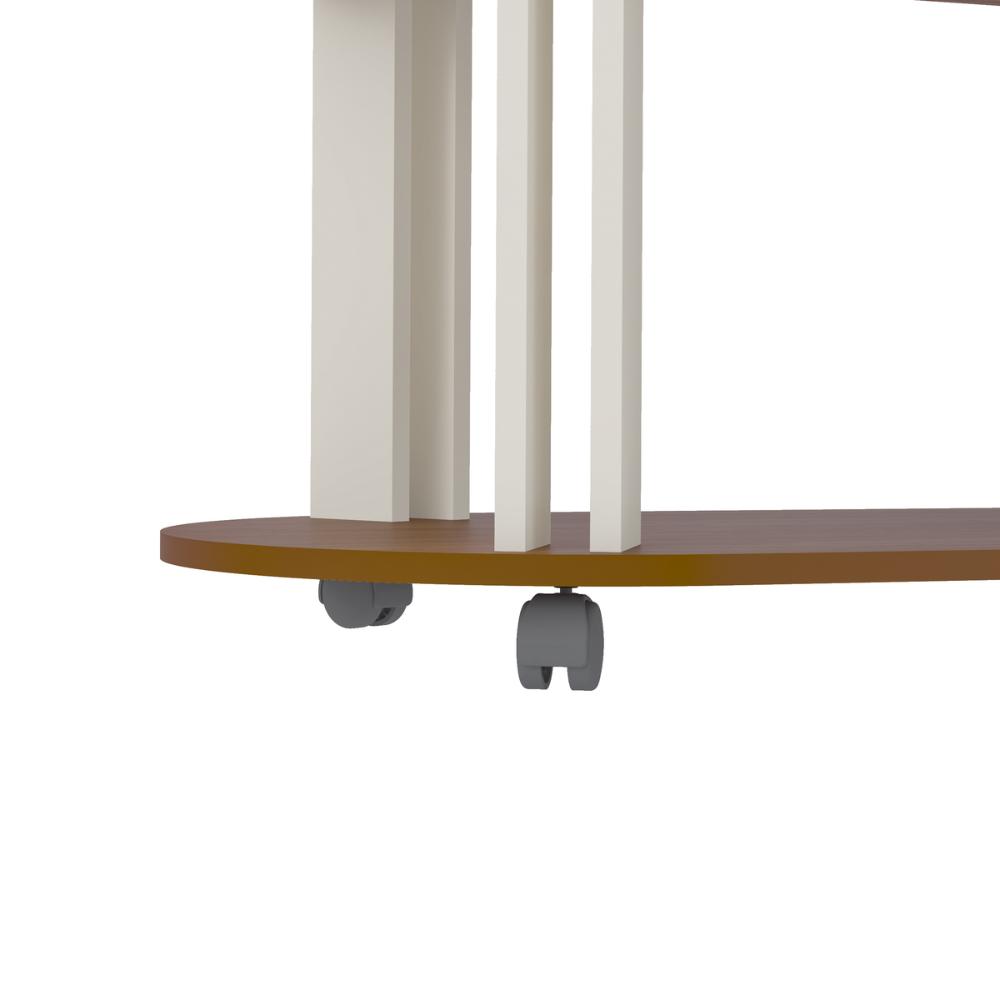 Mesa de Centro Oval 91cm com Rodízios Multimóveis CR45310 Cedro/Off White