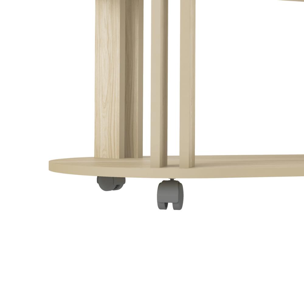 Mesa de Centro Oval 91cm com Rodízios Multimóveis CR45310 Naturale