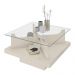 Mesa de Centro Quadrada 70cm com Vidro Multimóveis CR45305 Off White