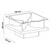 Mesa de Centro Quadrada 70cm com Vidro Multimóveis CR45305 Off White
