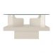 Mesa de Centro Quadrada 70cm com Vidro Multimóveis CR45305 Off White