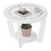 Mesa de Centro Redonda 60cm com Vidro Multimóveis CR45306 Branco