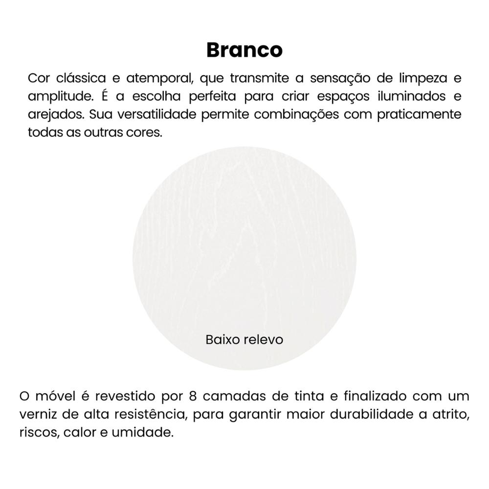 Mesa de Centro Redonda 60cm com Vidro Multimóveis CR45306 Branco