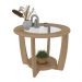 Mesa de Centro Redonda 60cm com Vidro Multimóveis CR45306 Carvalho