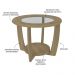 Mesa de Centro Redonda 60cm com Vidro Multimóveis CR45306 Carvalho