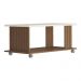 Mesa de Centro Retangular 100cm com Rodízios Multimóveis CR45309 Cinamomo/Off White