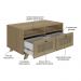 Mesa de Centro Retangular 2 Gavetas 91cm Retrô Multimóveis CR45313 Carvalho