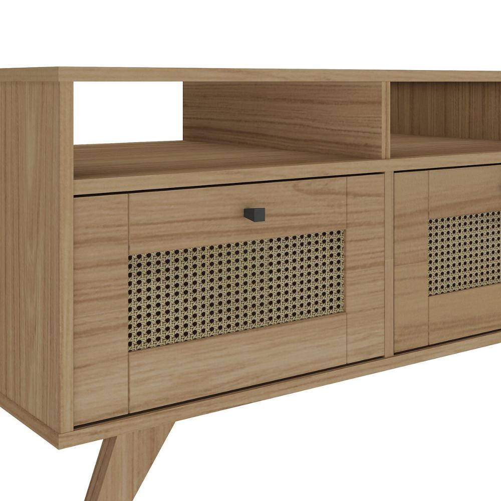 Mesa de Centro Retangular 2 Gavetas 91cm Retrô Multimóveis CR45313 Carvalho