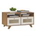 Mesa de Centro Retangular 2 Gavetas 91cm Retrô Multimóveis CR45313 Cinamomo/Off White