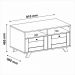 Mesa de Centro Retangular 2 Gavetas 91cm Retrô Multimóveis CR45313 Cinamomo/Off White
