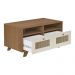 Mesa de Centro Retangular 2 Gavetas 91cm Retrô Multimóveis CR45313 Cinamomo/Off White
