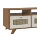 Mesa de Centro Retangular 2 Gavetas 91cm Retrô Multimóveis CR45313 Cinamomo/Off White